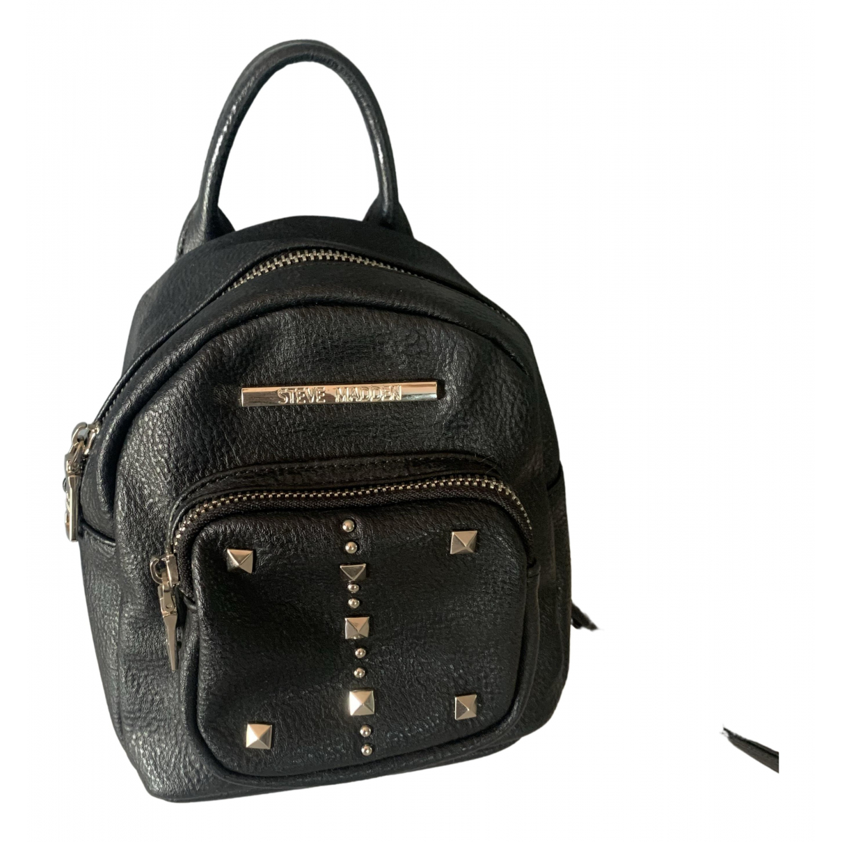 Leather backpack Steve Madden Black in 